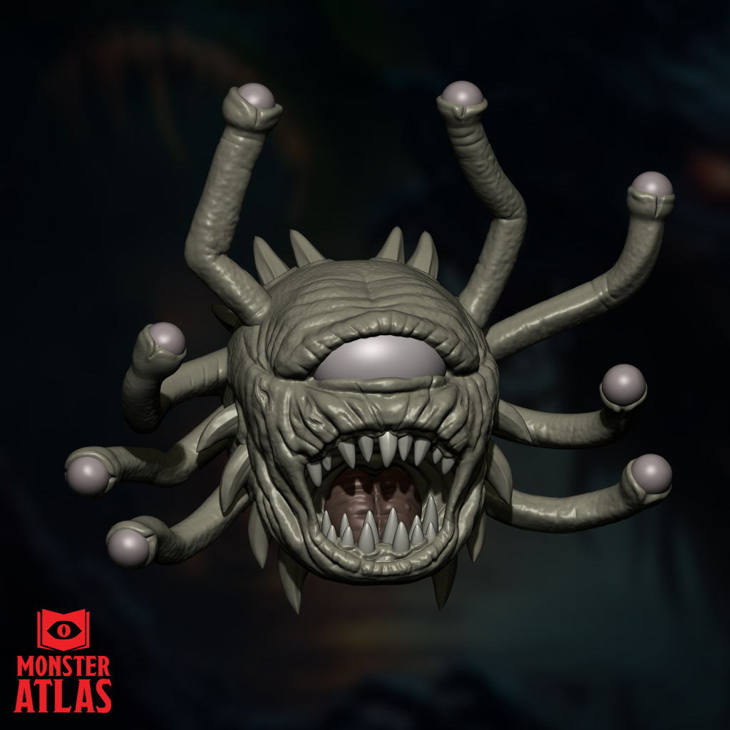 Undead Eye Horror | Floating Corpse Aberration | Necrotic Watcher | DnD 5e STL Miniature | 32mm Resin